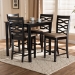 Baxton Studio Lanier Modern and Contemporary Sand Fabric Upholstered Espresso Brown Finished 5-Piece Wood Pub Set - RH318P-Sand/Dark Brown-5PC Pub Set