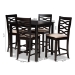 Baxton Studio Lanier Modern and Contemporary Sand Fabric Upholstered Espresso Brown Finished 5-Piece Wood Pub Set - RH318P-Sand/Dark Brown-5PC Pub Set