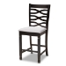 Baxton Studio Lanier Modern and Contemporary Gray Fabric Upholstered Espresso Brown Finished 5-Piece Wood Pub Set - RH318P-Grey/Dark Brown-5PC Pub Set