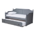 Baxton Studio Millie Cottage Farmhouse Grey Finished Wood Twin Size Daybed with Trundle - MG0010-Grey-Daybed