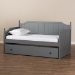 Baxton Studio Millie Cottage Farmhouse Grey Finished Wood Twin Size Daybed with Trundle - MG0010-Grey-Daybed