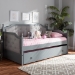 Baxton Studio Mara Classic and Traditional Grey Fabric Upholstered Grey Finished Wood Twin Size Daybed with Trundle - MG0014-Grey/Grey-Daybed