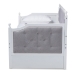 Baxton Studio Mara Classic and Traditional Grey Fabric Upholstered White Finished Wood Twin Size Daybed with Trundle - MG0014-Grey/White-Daybed