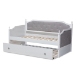 Baxton Studio Mara Classic and Traditional Grey Fabric Upholstered White Finished Wood Twin Size Daybed with Trundle - MG0014-Grey/White-Daybed