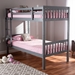 Baxton Studio Jude Modern and Contemporary Grey Finished Wood Twin Size Bunk Bed - MG0045-Grey-Twin Bunk Bed
