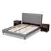 Baxton Studio Maren Mid-Century Modern Light Grey Fabric Upholstered Full Size Platform Bed with Two Nightstands - CF9058-Light Grey-Full