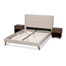 Baxton Studio Maren Mid-Century Modern Beige Fabric Upholstered Full Size Platform Bed with Two Nightstands - CF9058-Beige-Full