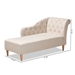 Baxton Studio Emeline Modern and Contemporary Beige Fabric Upholstered Oak Finished Chaise Lounge - CFCL1-Beige/Oak-KD Chaise