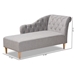 Baxton Studio Emeline Modern and Contemporary Grey Fabric Upholstered Oak Finished Chaise Lounge - CFCL1-Grey/Oak-KD Chaise