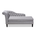 Baxton Studio Florent Modern and Contemporary Grey Fabric Upholstered Black Finished Chaise Lounge - CFCL2-Grey/Black-KD Chaise
