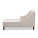Baxton Studio Leonie Modern and Contemporary Beige Fabric Upholstered Wenge Brown Finished Chaise Lounge - CFCL3-Beige/Wenge-KD Chaise