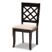 Baxton Studio Verner Modern and Contemporary Sand Fabric Upholstered Espresso Brown Finished 5-Piece Wood Dining Set - RH330C-Sand/Dark Brown-5PC Dining Set