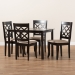 Baxton Studio Verner Modern and Contemporary Sand Fabric Upholstered Espresso Brown Finished 5-Piece Wood Dining Set - RH330C-Sand/Dark Brown-5PC Dining Set