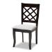 Baxton Studio Verner Modern and Contemporary Grey Fabric Upholstered Espresso Brown Finished 5-Piece Wood Dining Set - RH330C-Grey/Dark Brown-5PC Dining Set
