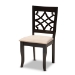Baxton Studio Mael Modern and Contemporary Sand Fabric Upholstered Espresso Brown Finished 5-Piece Wood Dining Set - RH331C-Sand/Dark Brown-5PC Dining Set