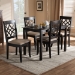 Baxton Studio Mael Modern and Contemporary Sand Fabric Upholstered Espresso Brown Finished 5-Piece Wood Dining Set - RH331C-Sand/Dark Brown-5PC Dining Set