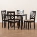 Baxton Studio Mael Modern and Contemporary Sand Fabric Upholstered Espresso Brown Finished 5-Piece Wood Dining Set - RH331C-Sand/Dark Brown-5PC Dining Set