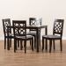 Baxton Studio Mael Modern and Contemporary Grey Fabric Upholstered Espresso Brown Finished 5-Piece Wood Dining Set - RH331C-Grey/Dark Brown-5PC Dining Set