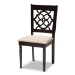 Baxton Studio Renaud Modern and Contemporary Sand Fabric Upholstered Espresso Brown Finished 5-Piece Wood Dining Set - RH332C-Sand/Dark Brown-5PC Dining Set