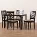 Baxton Studio Renaud Modern and Contemporary Sand Fabric Upholstered Espresso Brown Finished 5-Piece Wood Dining Set - RH332C-Sand/Dark Brown-5PC Dining Set