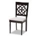 Baxton Studio Renaud Modern and Contemporary Grey Fabric Upholstered Espresso Brown Finished Wood Dining Chair (Set of 4) - RH332C-Grey/Dark Brown-DC-4PK
