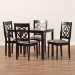 Baxton Studio Renaud Modern and Contemporary Grey Fabric Upholstered Espresso Brown Finished 5-Piece Wood Dining Set - RH332C-Grey/Dark Brown-5PC Dining Set