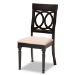 Baxton Studio Lucie Modern and Contemporary Sand Fabric Upholstered Espresso Brown Finished 5-Piece Wood Dining Set - RH333C-Sand/Dark Brown-5PC Dining Set