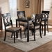 Baxton Studio Lucie Modern and Contemporary Sand Fabric Upholstered Espresso Brown Finished 5-Piece Wood Dining Set - RH333C-Sand/Dark Brown-5PC Dining Set