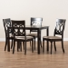 Baxton Studio Lucie Modern and Contemporary Sand Fabric Upholstered Espresso Brown Finished 5-Piece Wood Dining Set - RH333C-Sand/Dark Brown-5PC Dining Set