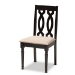 Baxton Studio Cherese Modern and Contemporary Sand Fabric Upholstered Espresso Brown Finished 5-Piece Wood Dining Set - RH334C-Sand/Dark Brown-5PC Dining Set