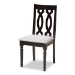 Baxton Studio Cherese Modern and Contemporary Grey Fabric Upholstered Espresso Brown Finished 5-Piece Wood Dining Set - RH334C-Grey/Dark Brown-5PC Dining Set