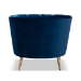 Baxton Studio Emeline Glam and Luxe Navy Blue Velvet Fabric Upholstered Brushed Gold Finished Accent Chair - TSF-66161-Navy/Gold-CC