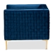 Baxton Studio Seraphin Glam and Luxe Navy Blue Velvet Fabric Upholstered Gold Finished Armchair - TSF-6625-Navy/Gold-CC