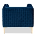 Baxton Studio Seraphin Glam and Luxe Navy Blue Velvet Fabric Upholstered Gold Finished Armchair - TSF-6625-Navy/Gold-CC