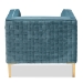 Baxton Studio Seraphin Glam and Luxe Light Blue Velvet Fabric Upholstered Gold Finished Armchair - TSF-6625-Light Blue/Gold-CC