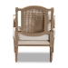 Baxton Studio Clemence French Provincial Ivory Fabric Upholstered Whitewashed Wood Armchair - ASS1037-CC