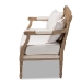 Baxton Studio Clemence French Provincial Ivory Fabric Upholstered Whitewashed Wood Loveseat - ASS1038-LS