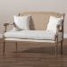 Baxton Studio Clemence French Provincial Ivory Fabric Upholstered Whitewashed Wood Loveseat - ASS1038-LS