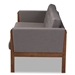 Baxton Studio Lenne Mid-Century Modern Grey Fabric Upholstered Walnut Finished Sofa - BBT8041-Grey-SF