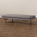 Baxton Studio Marit Mid-Century Modern Grey Fabric Upholstered Walnut Finished Wood Daybed - BBT6812-Grey/Walnut-Daybed