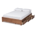 Baxton Studio Wren Modern and Contemporary Walnut Finished 3-Drawer Queen Size Platform Storage Bed Frame - MG6001-Walnut-Queen