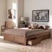 Baxton Studio Wren Modern and Contemporary Walnut Finished 3-Drawer Queen Size Platform Storage Bed Frame - MG6001-Walnut-Queen