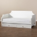 Baxton Studio Mariana Classic and Traditional White Finished Wood Twin Size Daybed with Trundle - Mariana-White-Daybed-T