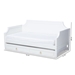 Baxton Studio Mariana Classic and Traditional White Finished Wood Twin Size Daybed with Trundle - Mariana-White-Daybed-T