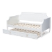 Baxton Studio Mariana Classic and Traditional White Finished Wood Twin Size Daybed with Trundle - Mariana-White-Daybed-T