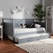Baxton Studio Cintia Cottage Farmhouse Grey Finished Wood Twin Size Daybed with Trundle - Cintia-Grey-Daybed-T