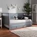 Baxton Studio Cintia Cottage Farmhouse Grey Finished Wood Twin Size Daybed with Trundle - Cintia-Grey-Daybed-T