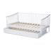 Baxton Studio Renata Classic and Traditional White Finished Wood Twin Size Spindle Daybed with Trundle - Renata-White-Daybed-T
