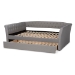 Baxton Studio Delora Modern and Contemporary Light Grey Fabric Upholstered Queen Size Daybed with Roll-Out Trundle Bed - CF9044-Light Grey-Daybed-Q/T