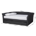 Baxton Studio Delora Modern and Contemporary Dark Grey Fabric Upholstered Full Size Daybed with Roll-Out Trundle Bed - CF9044-Charcoal-Daybed-F/T